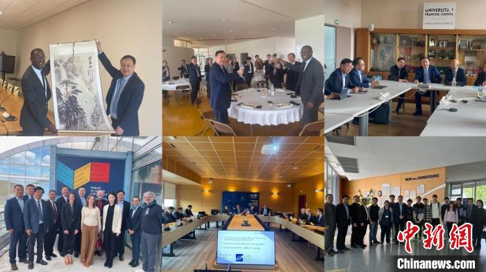 圖為法國站訪問留影?！“不沾髮W(xué)供圖。