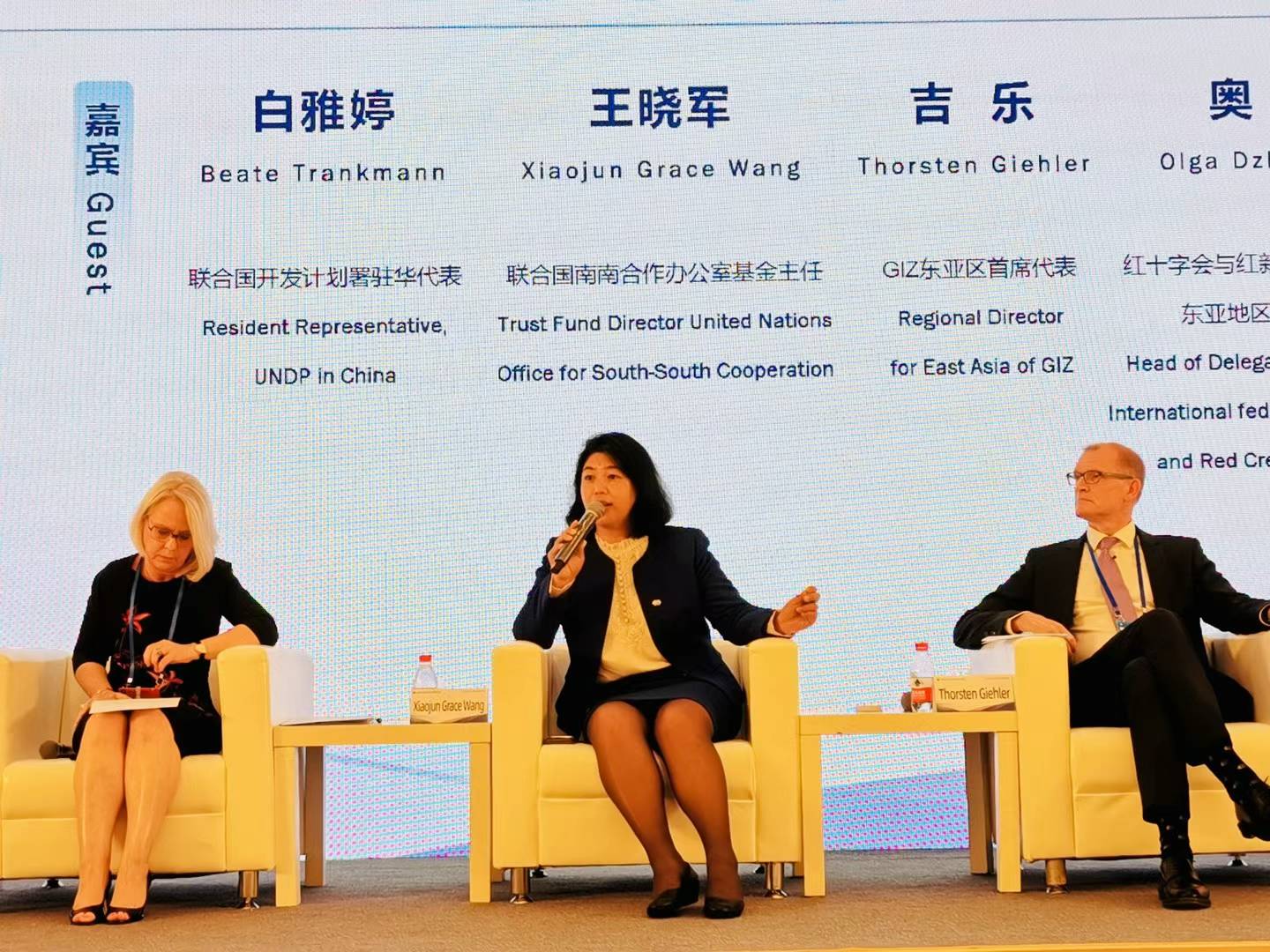 聯(lián)合國南南合作辦公室基金主任王曉軍出席全球共享發(fā)展行動論壇首屆高級別會議分論壇討論。受訪者供圖