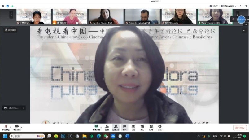 中國傳媒大學(xué)外國語言文化學(xué)院院長文春英教授。 論壇截圖