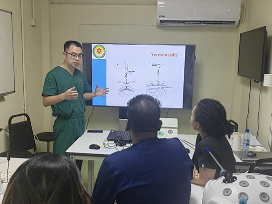 培訓(xùn)現(xiàn)場(chǎng)。第18期援圭亞那醫(yī)療隊(duì)供圖