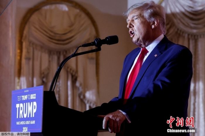 當(dāng)?shù)貢r(shí)間2022年11月15日，美國前總統(tǒng)特朗普在佛羅里達(dá)州海湖莊園發(fā)表演講，正式宣布將參加2024年美國總統(tǒng)大選。據(jù)美媒報(bào)道，特朗普已正式提交文件加入2024年總統(tǒng)競選。這是特朗普第三次發(fā)起美國總統(tǒng)競選活動(dòng)。