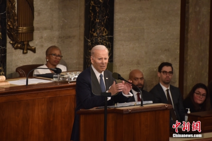 當(dāng)?shù)貢r間2月7日晚，美國總統(tǒng)拜登在國會發(fā)表其任內(nèi)第二次國情咨文演講。圖/<a target='_blank' href='/' _fcksavedurl='/'><p  align=