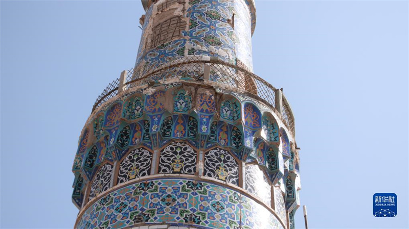 這是10月12日在阿富汗赫拉特省拍攝的受到損壞的赫拉特大清真寺局部。新華社發(fā)（馬沙勒攝）