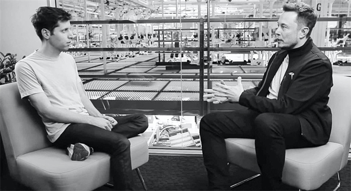 奧特曼與馬斯克的對談。圖源：視頻截圖