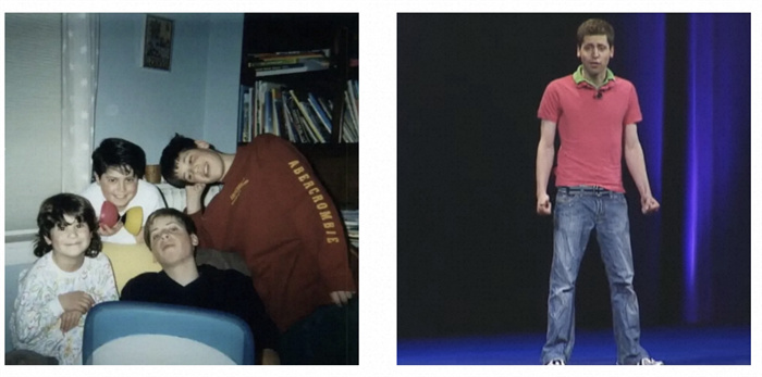 左為童年奧特曼與兄弟姐妹的合影。右為23歲時的奧特曼。圖源：Youtube