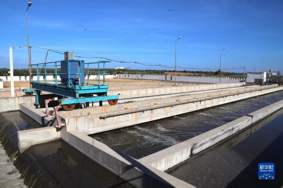 這是11月28日在突尼斯蘇塞市拍攝的中企承接建造的哈姆敦污水處理站一角。新華社記者 黃靈 攝