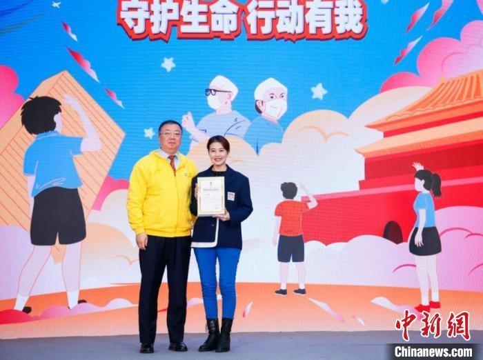 演員周海媚受邀參與公益活動(dòng)。　郭凱敏 攝