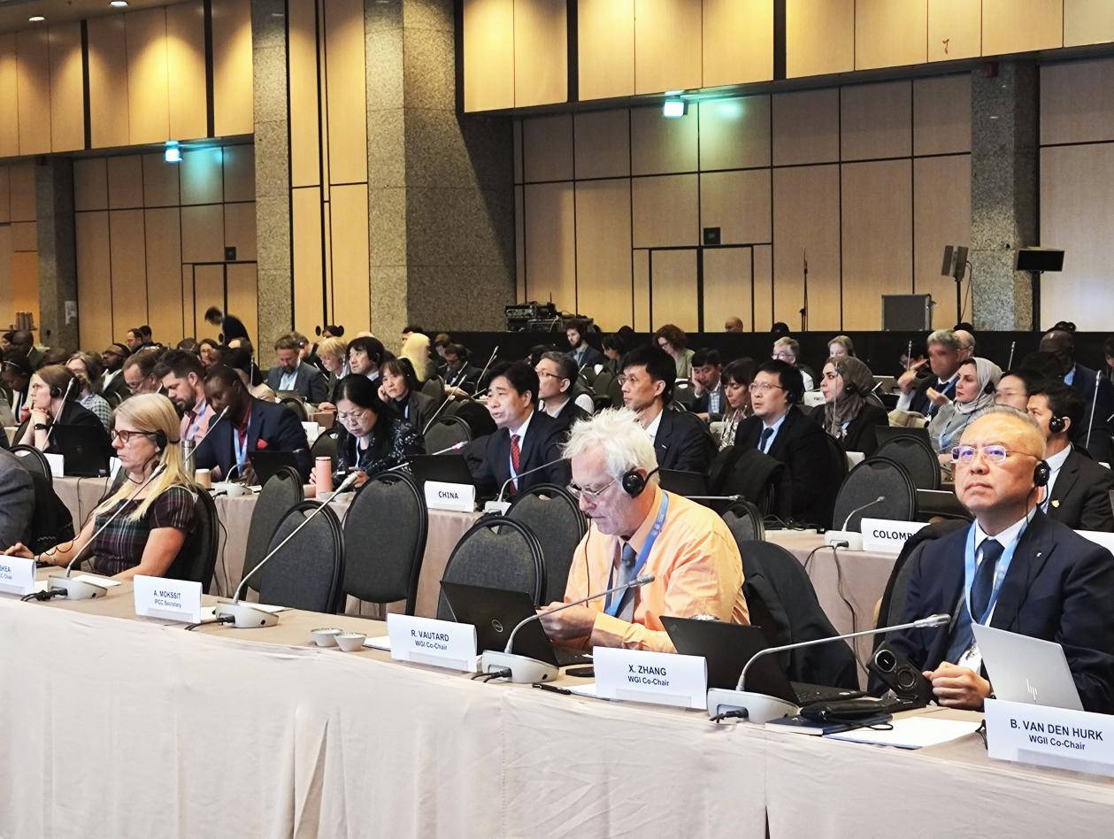 聯(lián)合國政府間氣候變化專門委員會（IPCC）第60次全會現(xiàn)場。中國氣象局供圖