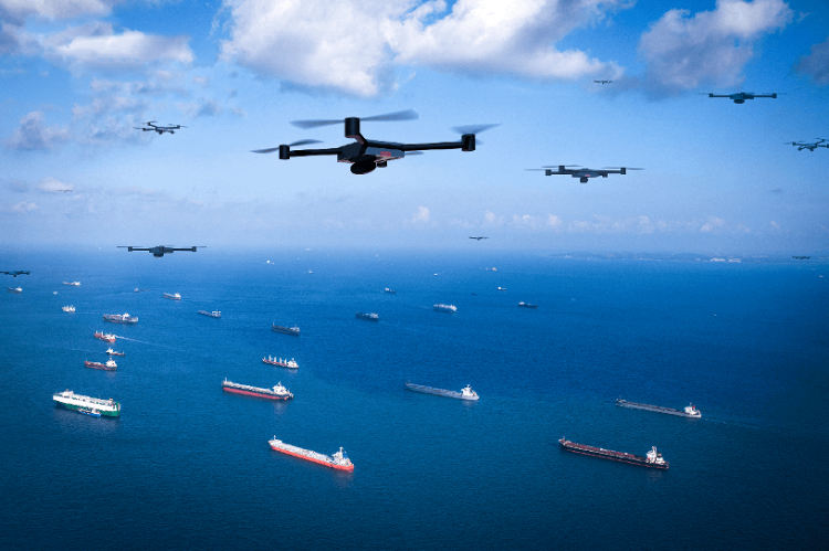 圖為智能無人系統(tǒng)未來在海洋上的模擬應(yīng)用場景。挑戰(zhàn)賽主辦方供圖