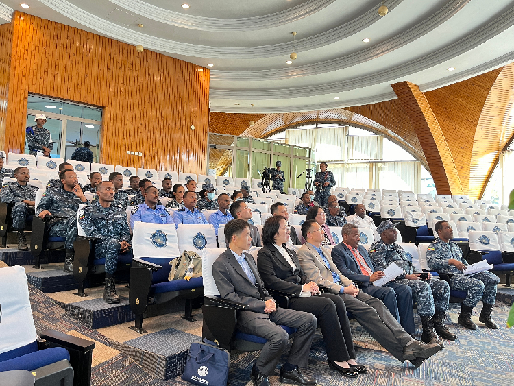 圖為埃塞俄比亞聯(lián)邦警察中文培訓(xùn)班開班儀式現(xiàn)場。亞的斯亞貝巴大學(xué)孔子學(xué)院供圖