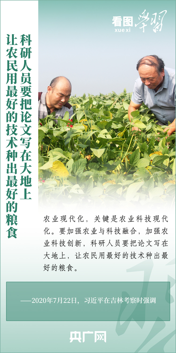 看圖學(xué)習(xí)丨推廣良田、良種、良法、良機(jī) 給農(nóng)業(yè)現(xiàn)代化插上科技的翅膀
