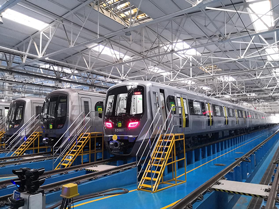 石家莊地鐵二號(hào)線列車。 中車齊車集團(tuán)石家莊公司供圖