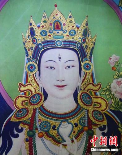 安多強(qiáng)巴繪制的《度母》唐卡。<a target='_blank' href='/'><p  align=
