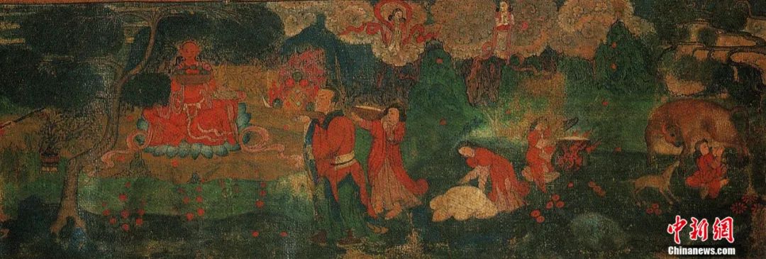 14世紀(jì)唐卡卷軸畫《女神》局部。<a target='_blank' href='/'><p  align=