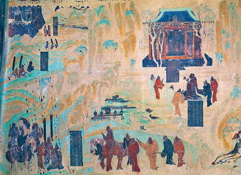 圖為莫高窟第323窟《張騫出使西域圖》。敦煌研究院供圖