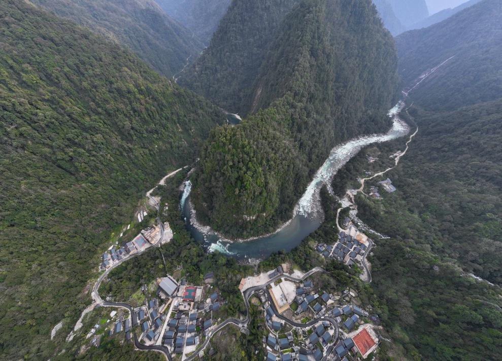 2023年3月10日，獨龍江航拍。