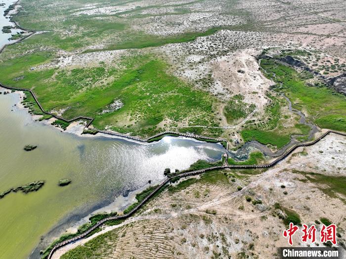 圖為航拍都蘭湖國(guó)家濕地公園?！∑钤鲚?攝