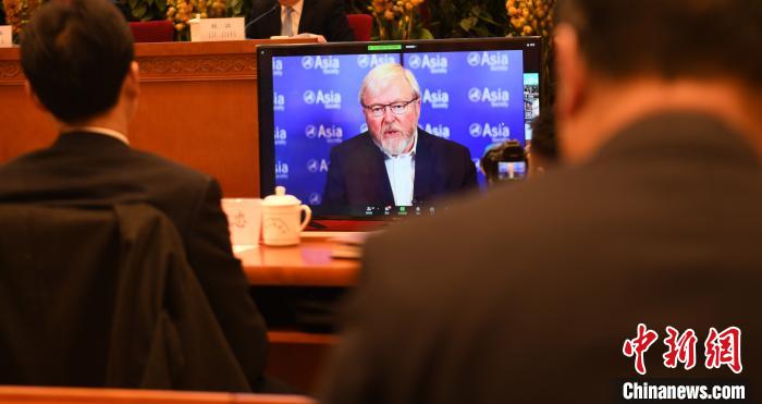 圖為外國專家通過線上進行分享交流。　趙朗 攝