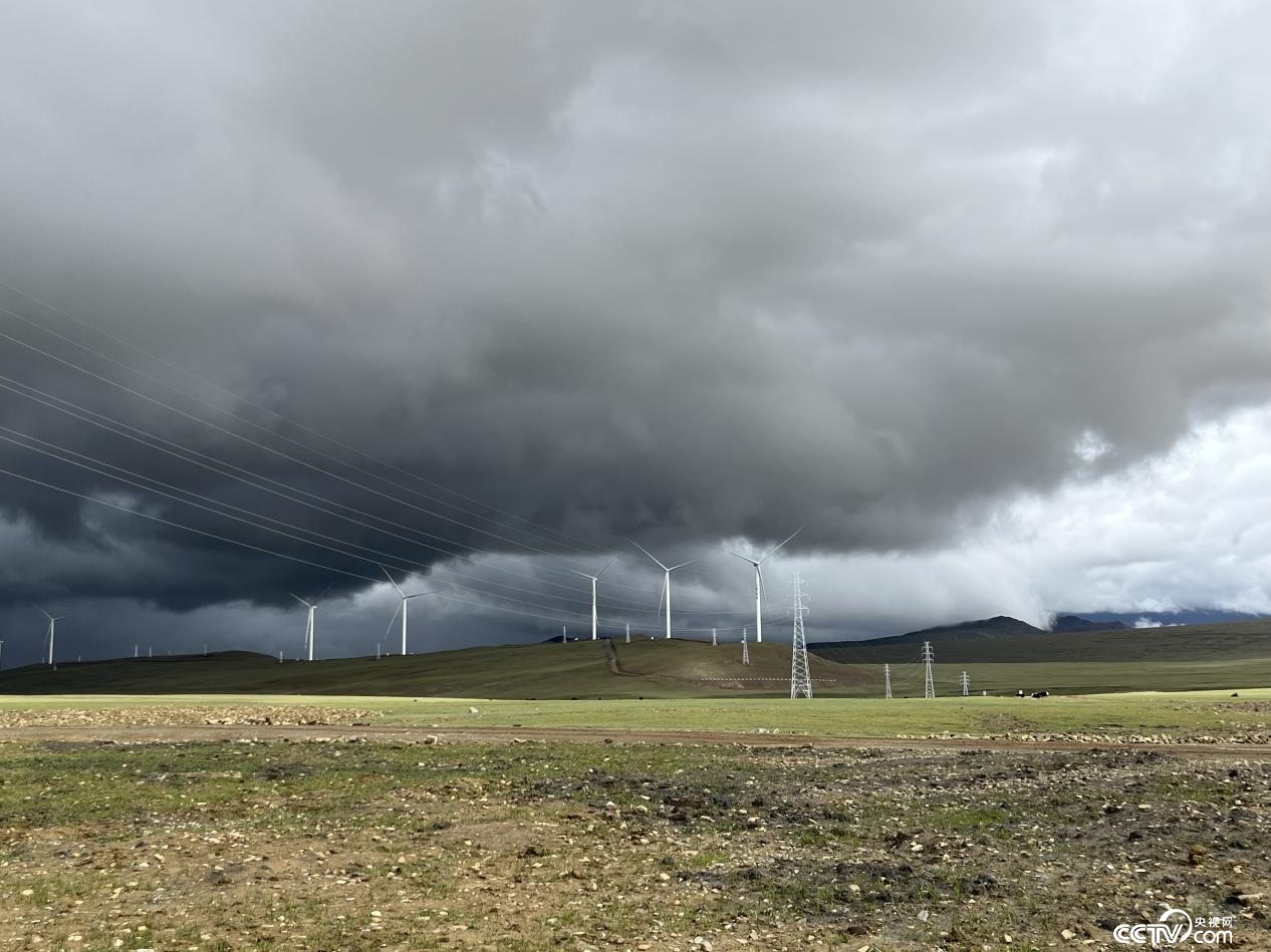 哲古草原上的風(fēng)力發(fā)電機組(攝影 李婷婷)